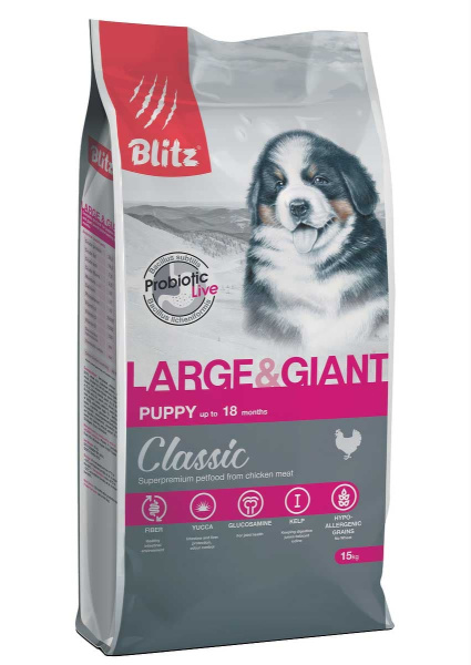 Каталог Сухой корм для щенков крупных пород Blitz Puppy Large & Giant для собак