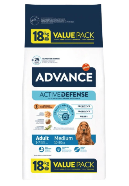 Пища для собак средних пород Сухой корм для собак средних пород Advance Dog Adult Medium (курица)