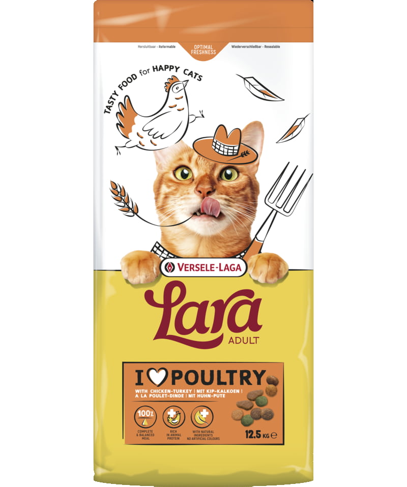 Сухой корм для кошек LARA (индейка, курица)