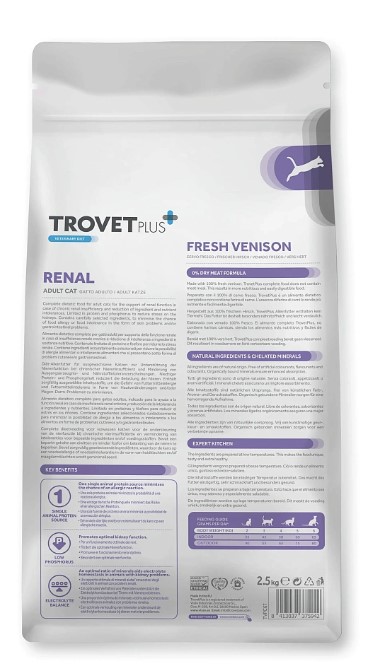 Сухой корм для кошек Trovet Plus Renal Vet Diet Adult (оленина)