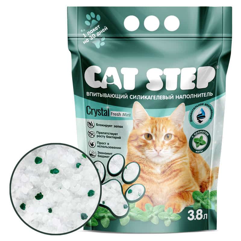 Силикагелевый наполнитель Cat Step Fresh Mint