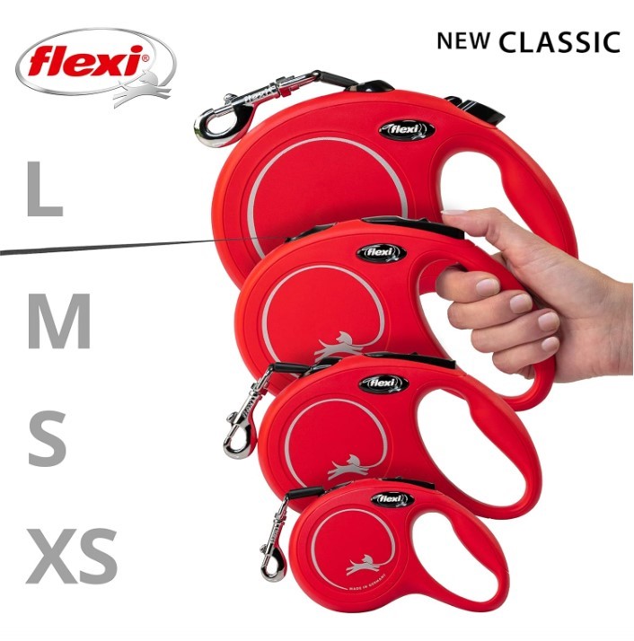 Поводок-рулетка Flexi NEW CLASSIC красный (лента)