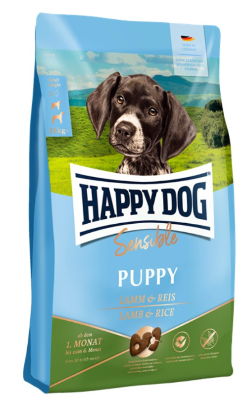 Каталог Сухой корм для щенков Happy Dog Sensible Puppy Lamm & Reis (ягненок, рис) для собак