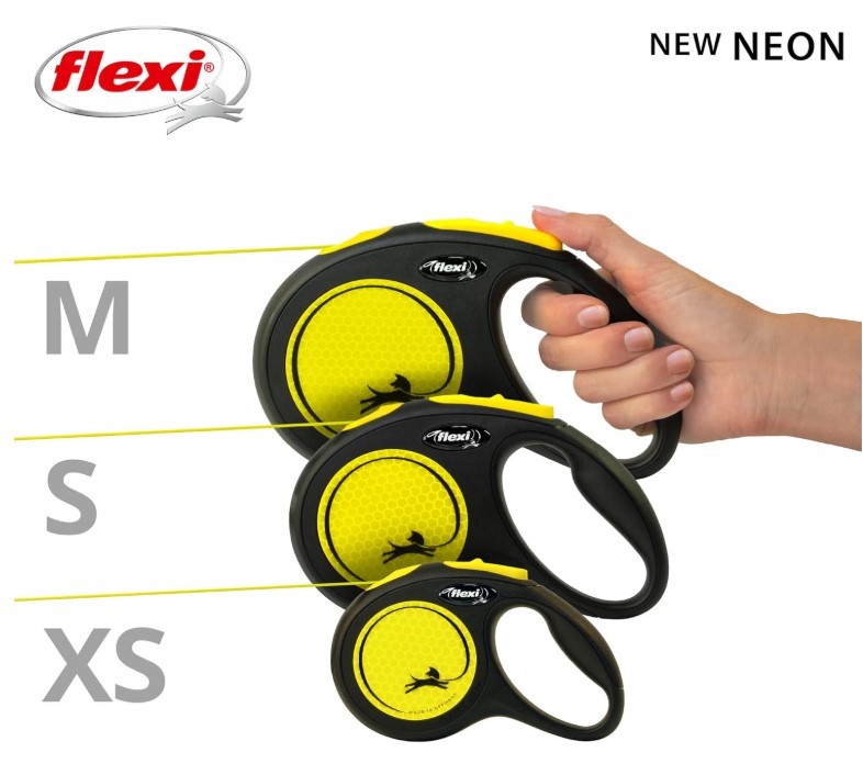 Поводок-рулетка Flexi New Classic NEON (трос)