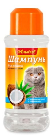Шампунь для кошек восстанавливающий с кокосовым маслом и пантенолом "Amstrel"  для кошек