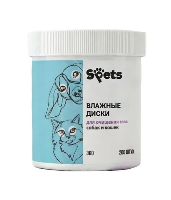 Влажные диски "Spets" для очищения глаз собак и кошек