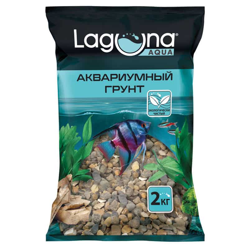 Грунт для аквариума темно-коричневый меланж Laguna AQUA 4-6 мм