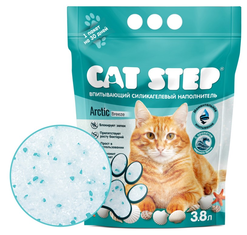 Cat Step Наполнитель впитывающий силикагелевый CAT STEP Arctic Breeze