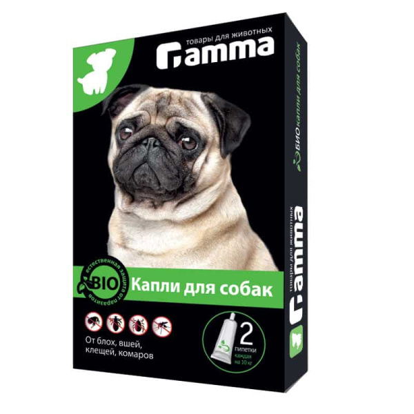 Биокапли от паразитов для собак 2 пипетки по 1 мл Gamma (12302001)