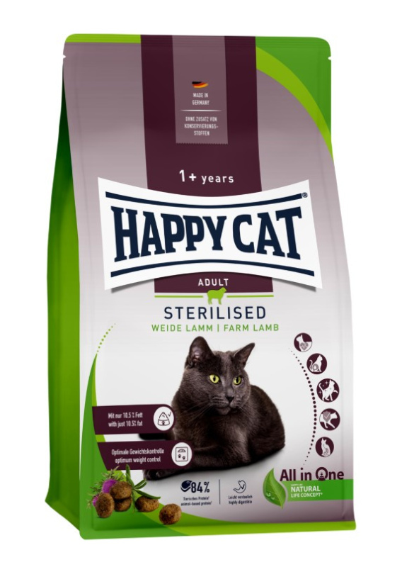 Сухой корм для кошек Happy Cat Sterilised WeideLamm (ягненок)