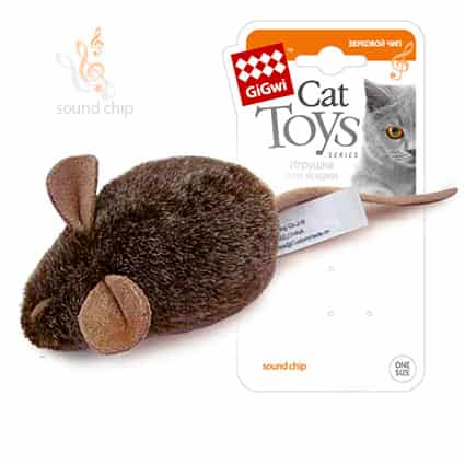 Игрушка для кошек со звуковым чипом GiGwi "Мышка" 15 см (75101)