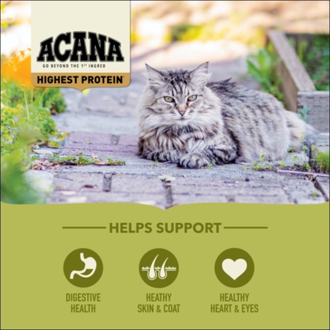 Сухой корм для кошек ACANA GRASSLANDS Cat & Kitten (Утка, курица, индейка, сиг, перепел)