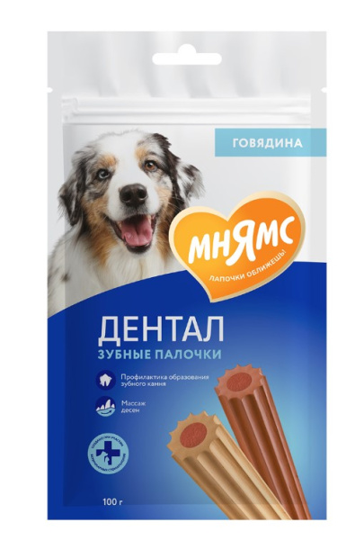 Лакомство Мнямс DENTAL для собак "Зубные палочки" с говядиной