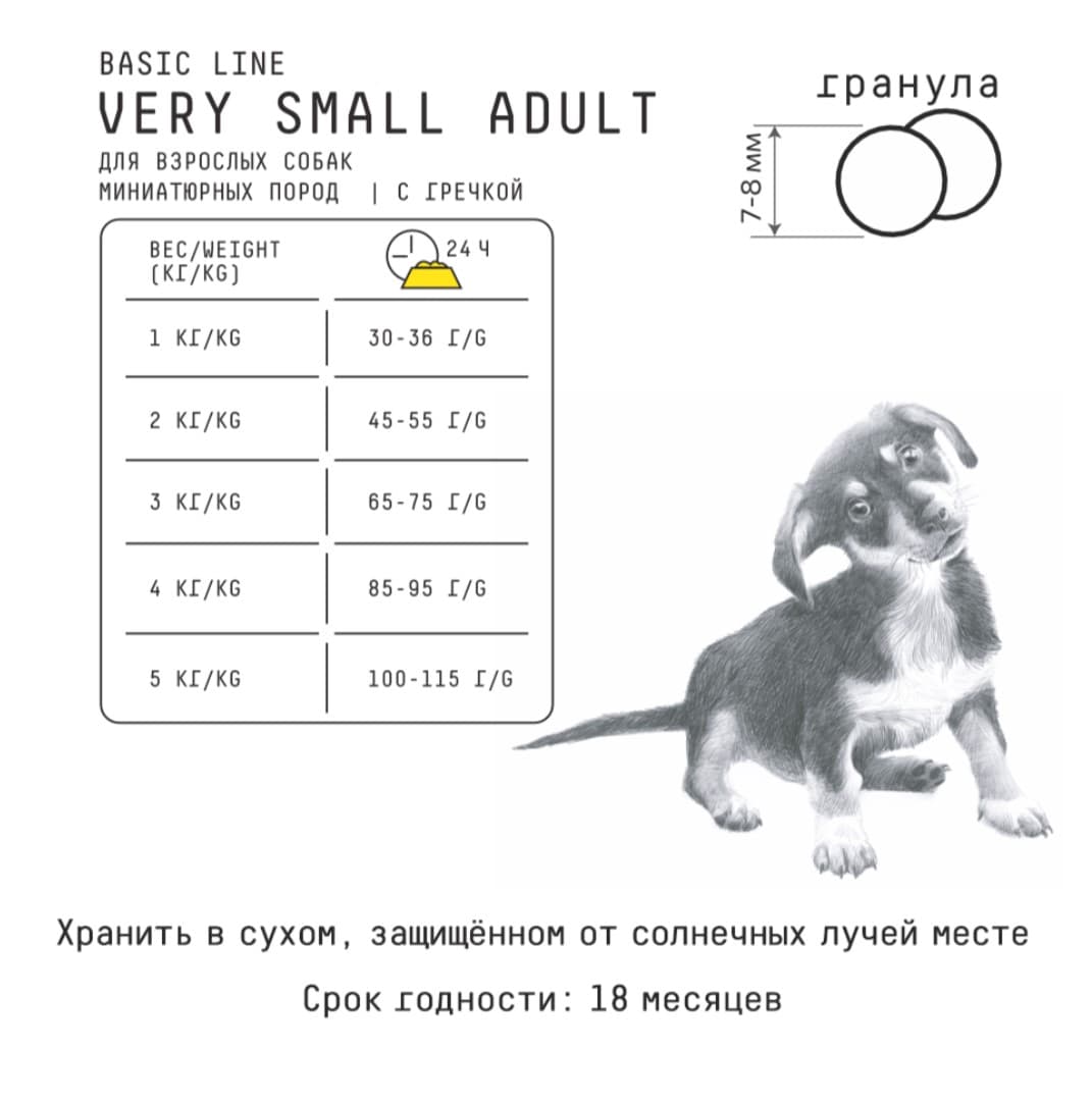 Каталог Сухой корм для собак миниатюрных пород AJO Basic Line Very Small Adult Dog для собак