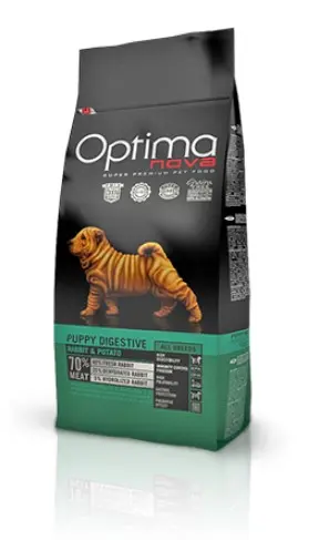 Каталог Сухой корм для щенков Optimanova Puppy Digestive Rabbit&Potato (проблемы пищеварения) для собак