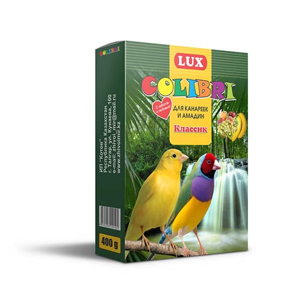 Корм для канареек и амадин LUX COLIBRI 400 гр