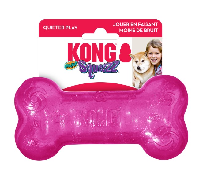 KONG Игрушка для собак Squeezz Crackle Bone Assor