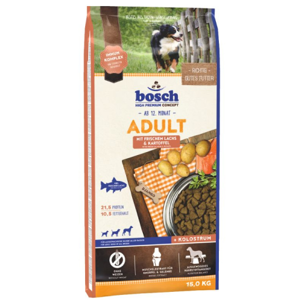 Сухой корм для собак Bosch Adult (лосось с картофелем) еда для собак средней активности