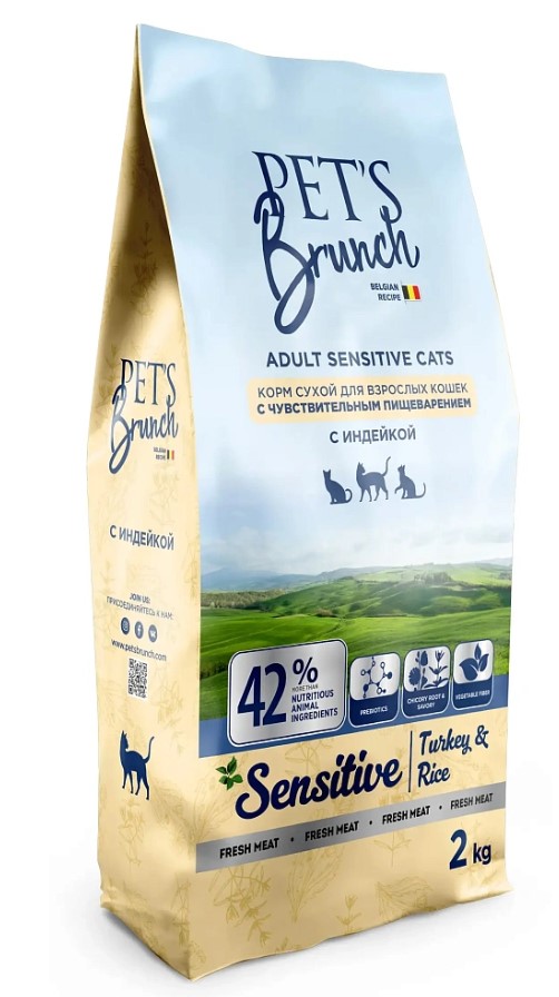 Сухой корм для кошек Pet's Brunch Adult Sensitive (индейка)