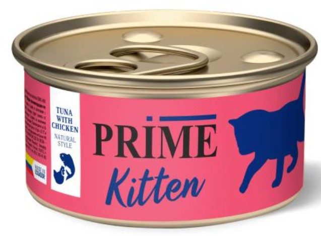 Консервы для котят PRIME Kitten в собственном соку (курица)