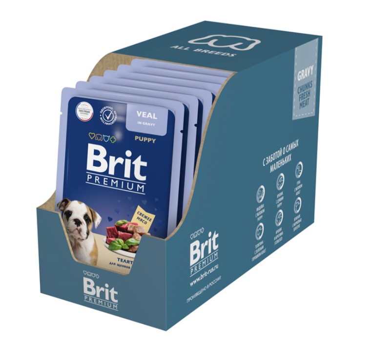 Brit Premium Пауч для щенков всех пород (телятина в соусе)