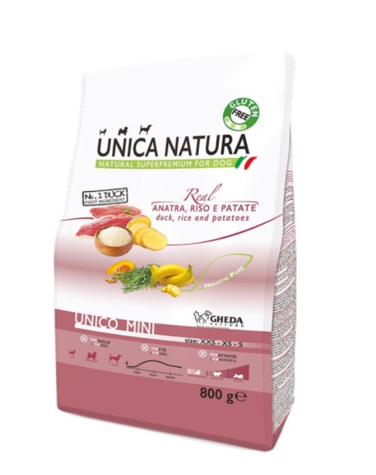 Питание для собак Сухой корм для собак Unica Natura Unico Mini (Утка, рис и картофель)