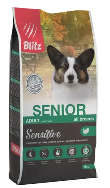 Каталог Сухой корм для собак Blitz Sensitive Senior Dog All Breeds для собак