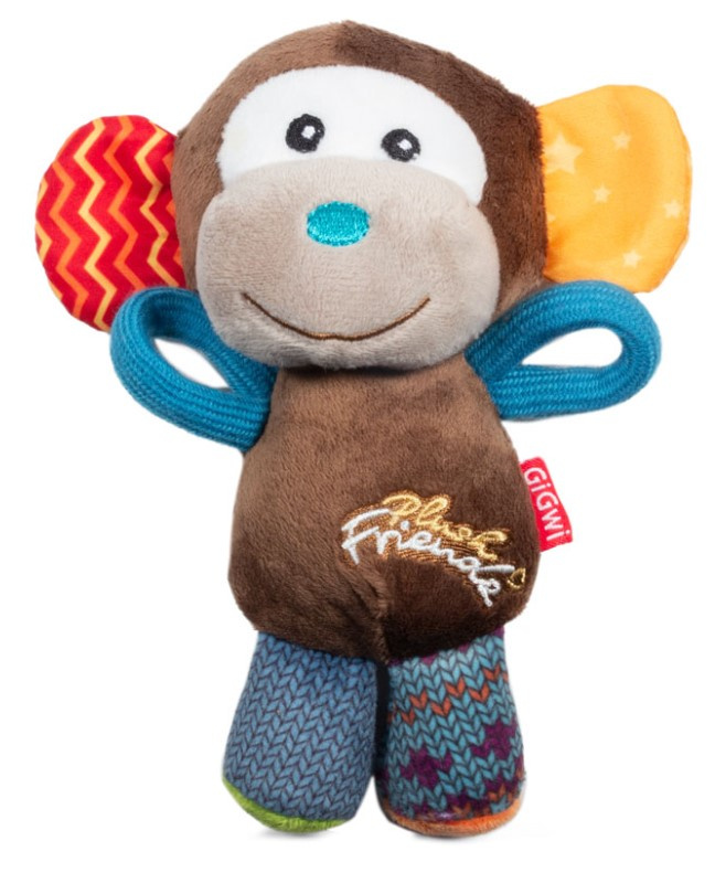 Игрушка для собак GiGwi Plush Friendz Обезьянка с пищалкой