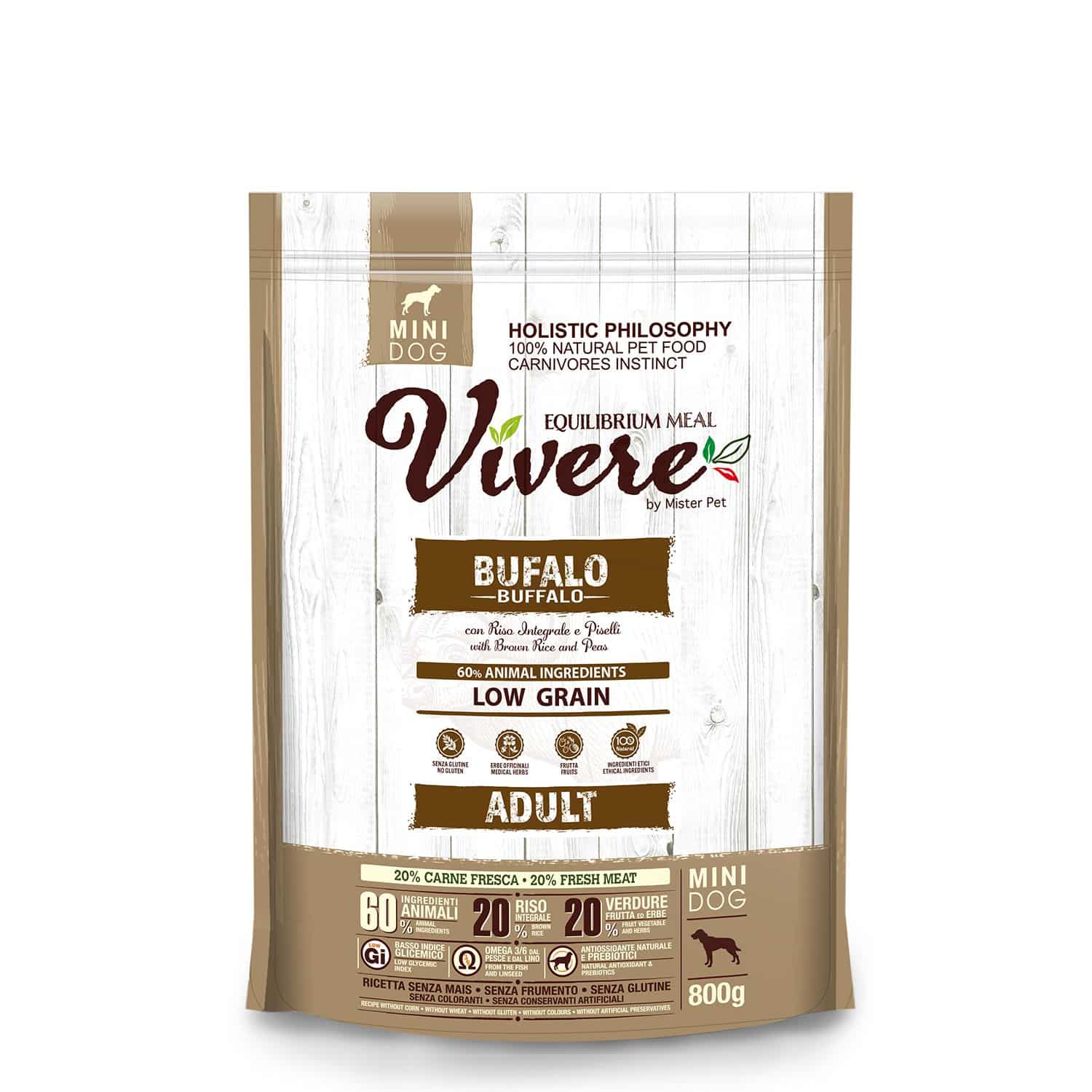 Рацион для собак мини пород Vivere Dog Adult Mini (буйвол)