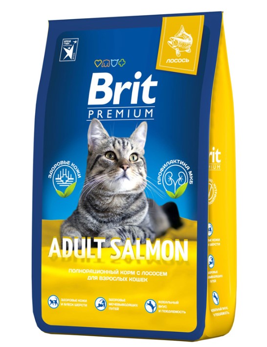 Сухой корм для кошек Brit Premium Cat Salmon (лосось)