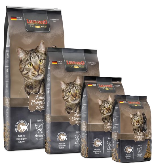 Сухой корм для кошек Leonardo Complete 32/16 Adult Cat 