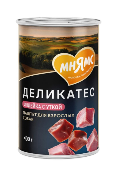 Влажное питание для собак Мнянс Турдакен по-британски (индейка, утка)