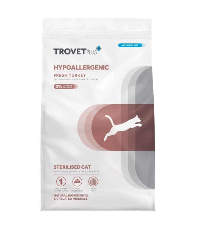 Сухой корм для кошек Trovet Plus Trovet Plus Adult CAT Hypoallergenic Fresh Turkey (индейка)