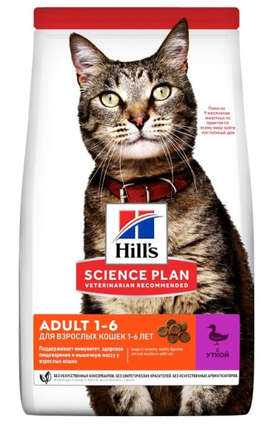 Пища Сухой корм для кошек Hill's Science Plan Adult 1-6 (утка)