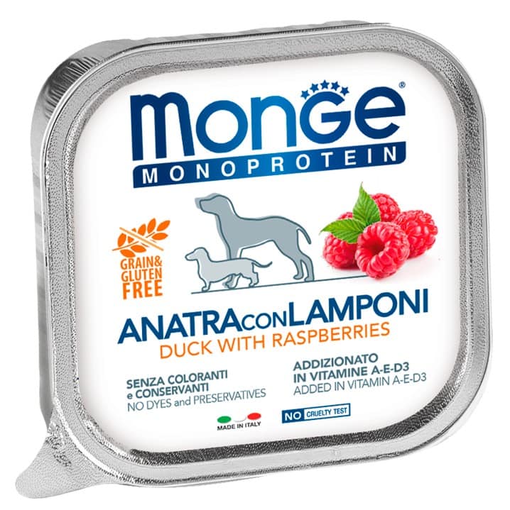 Мокрый корм для собак Monge Natural Monoprotein Dog Adult (утка, малина)