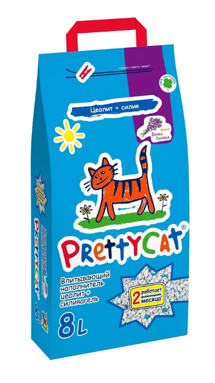 Наполнитель PrettyCat впитывающий глиняный Naturel (лаванда)