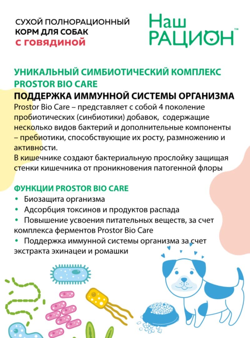Сухой корм для собак Наш Рацион Adult (говядина)