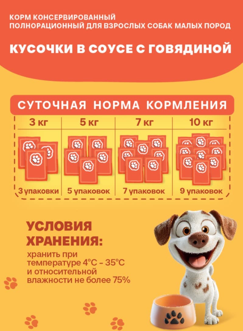 Влажный корм для собак Хаппи Лаппи Adult (говядина)