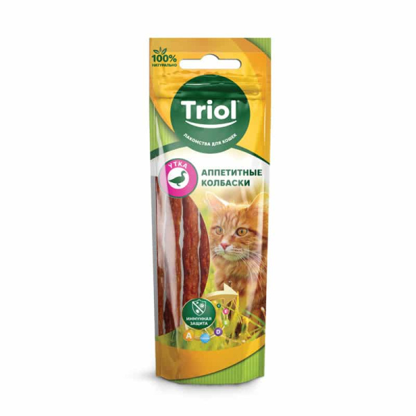Аппетитные колбаски для кошек из утки TRIOL PT28 40 гр (20171001)