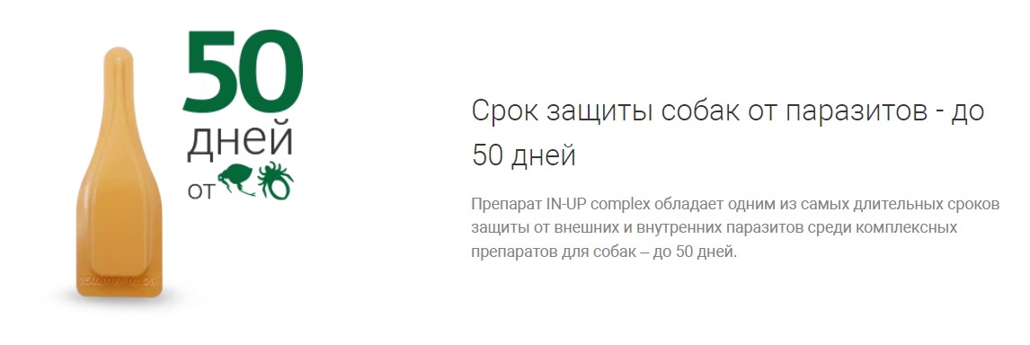 IN-UP complex Капли от паразитов для собак и щенков массой от от 10 до 20 кг 