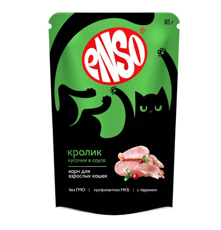Влажный корм для кошек Enso Adult Cat в соусе (кролик)