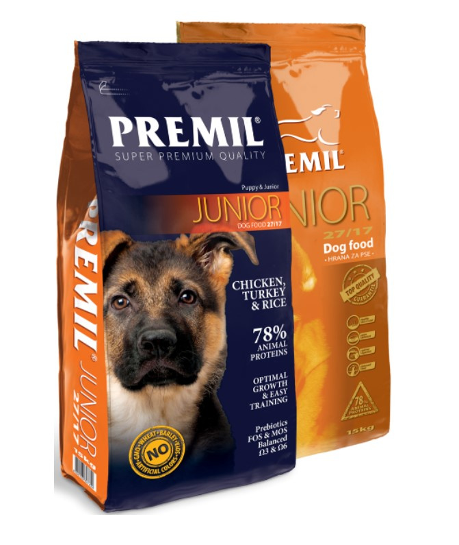 Каталог Сухой корм для щенков Premil SuperPremium Junior&Puppy (индейка, тунец, рис) для собак