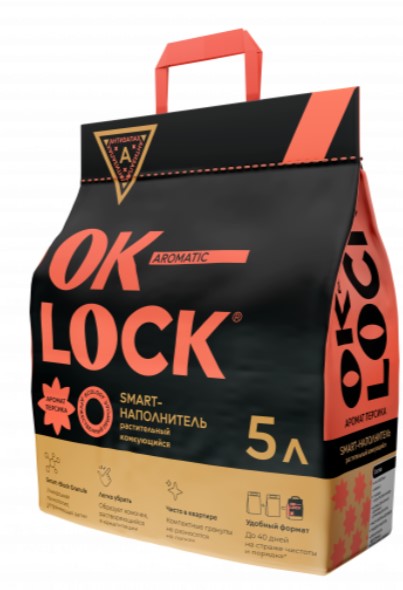Наполнитель комкующийся растительный Ok-Lock (персик)