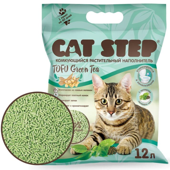 Наполнитель для кошек Cat Step Tofu Green Tea