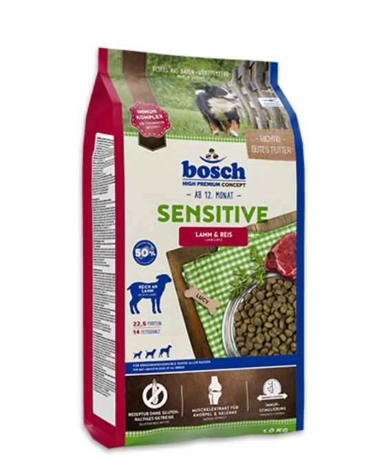 Каталог Сухой корм для собак Bosch Sensitive (ягненок с рисом) для собак