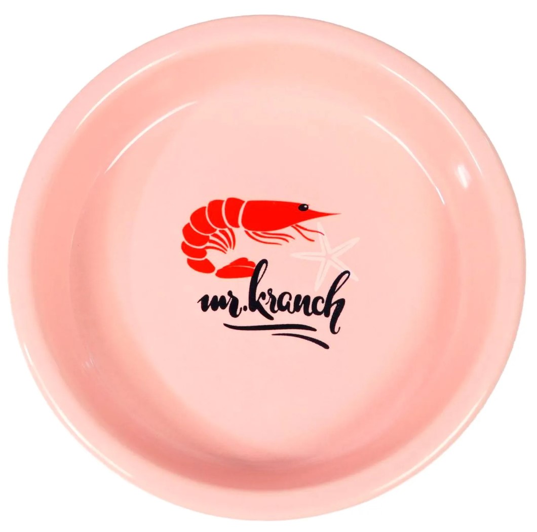 Миска для кошек Mr.Kranch керамическая Креветочка розовая