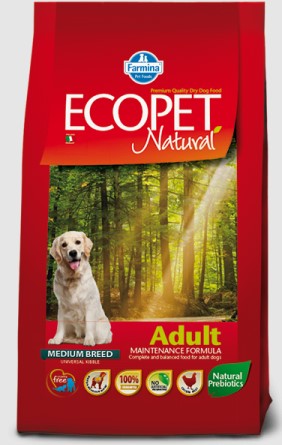 Полнорационный корм для собак Сухой корм для собак Farmina Ecopet Natural Adult Medium 12 кг