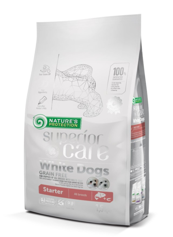Каталог Сухой корм для щенков Nature's Protection SC GF White Dogs Starter All Breeds Salmon (лосось) для собак