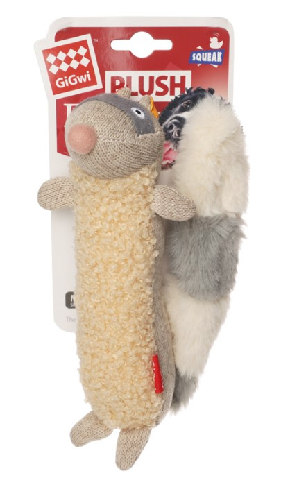 Игрушка для собак GiGwi Plush Friendz Енот с пищалкой