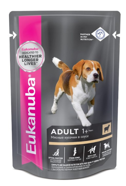 Пища для собак Влажный корм для собак Eukanuba Adult All Breed (ягненок в соусе)